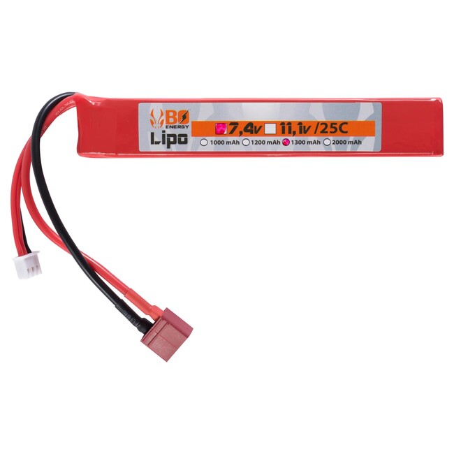 Airsoft batéria B.O. LIPO 7.4 V 1300 mAh 25 C 1 stick 2S, T-Din