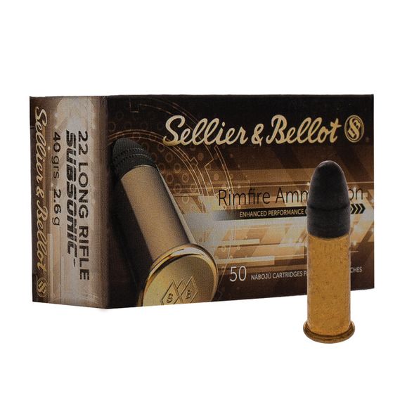 Guľový náboj Sellier & Bellot 22 LR LR Subsonic LRN , 2,56 g /50 ks